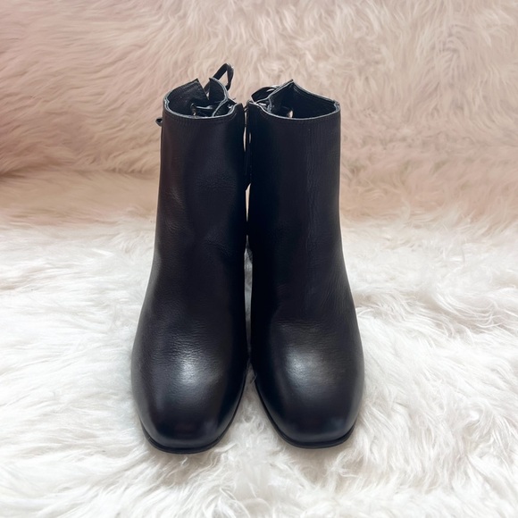 New! ELENA Square Heel Ankle Leather Booties - Picture 2 of 8
